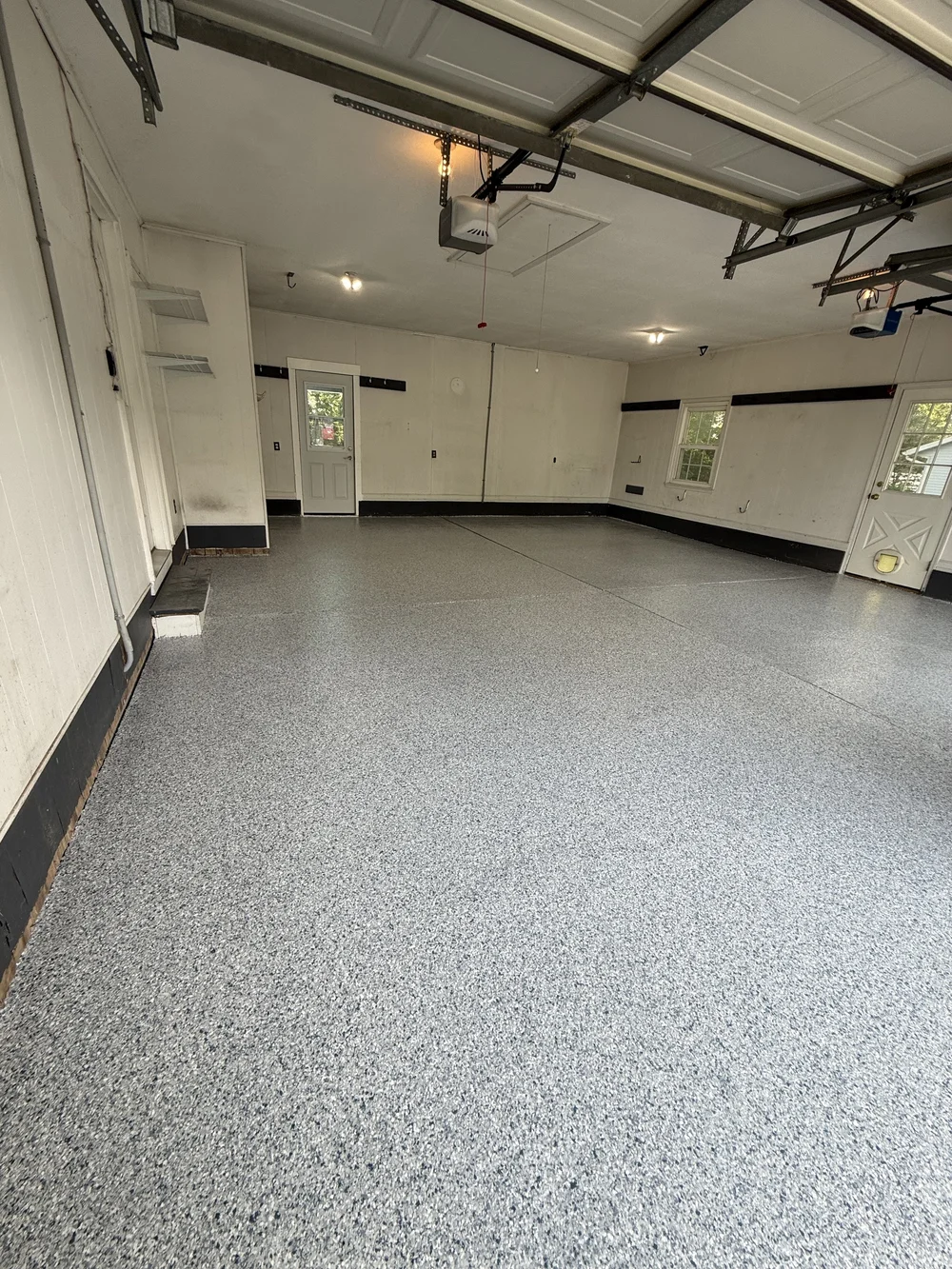 Decorative flake garage flooring installed in Marion, Ohio